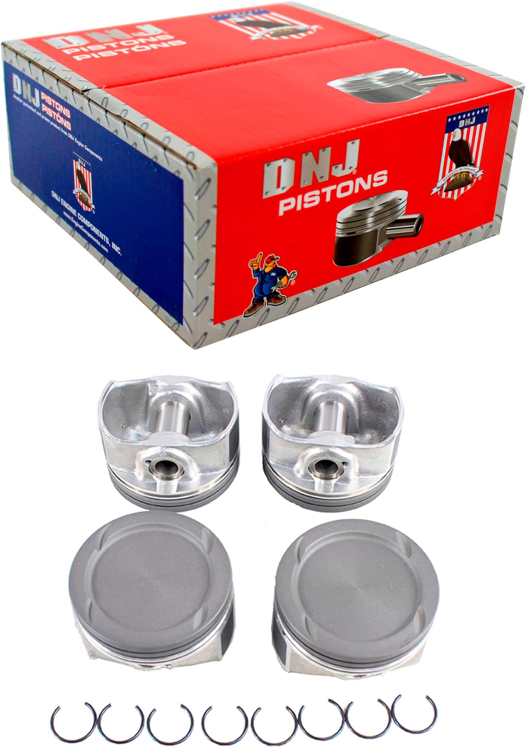 DNJ P343 Piston Set Standard for 2011-2021 Buick, Chevrolet Cruze, Cruze Limited, Encore 1.4L L4 16V DOHC 1364cc