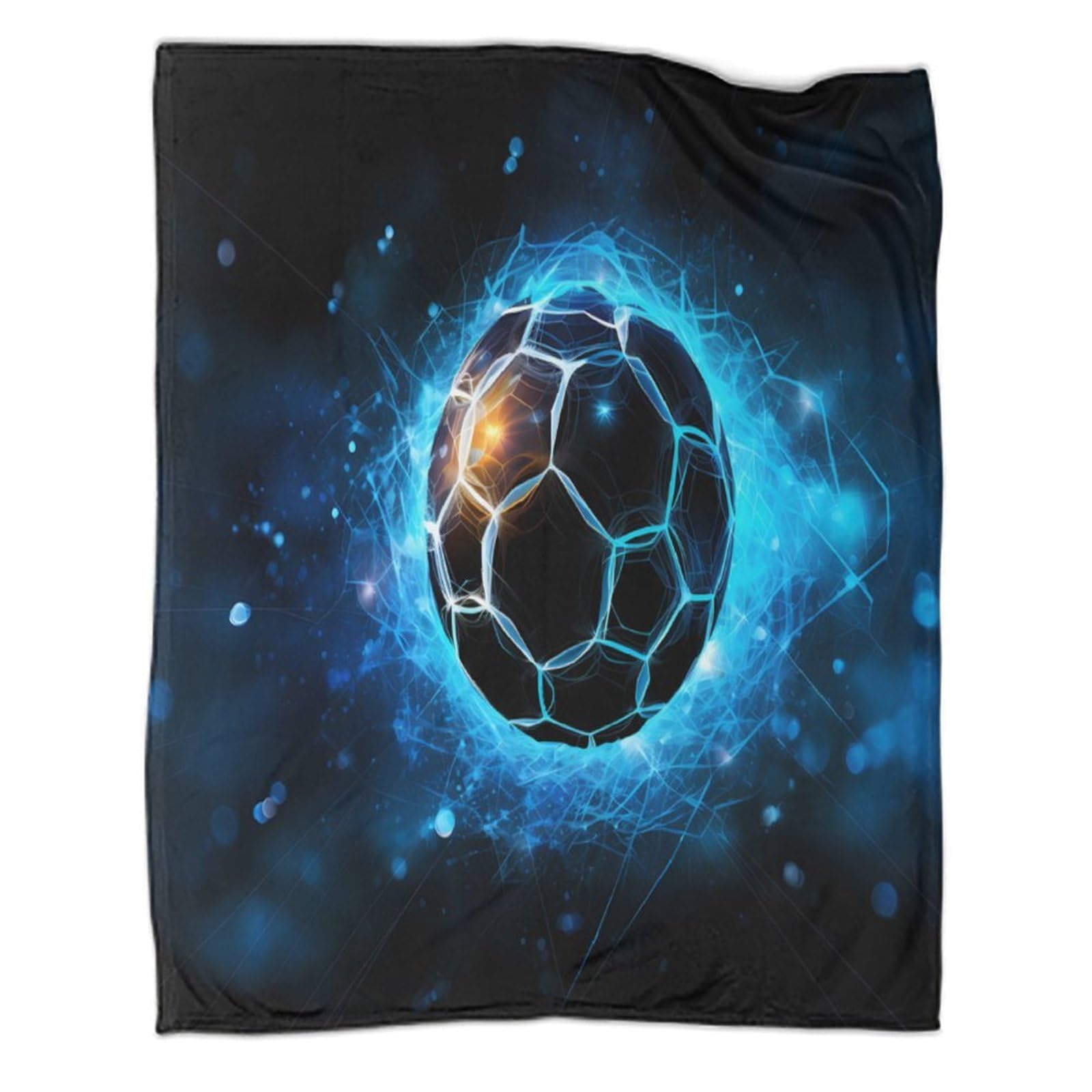 stampa 3D SoccerBall coperta da pisolino microfibra biancheria da letto leggera coperta da viaggio compatta e morbida anti-pilling per viaggi DigitalArtStyle 70×80inch(180x200cm)