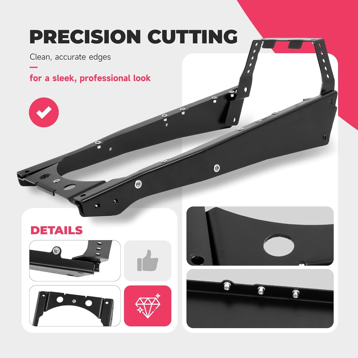 Rear Subframe Compatible with Yamaha Raptor 700 2006-2024, 700R 2009-2024 Steel Black Powder Coated