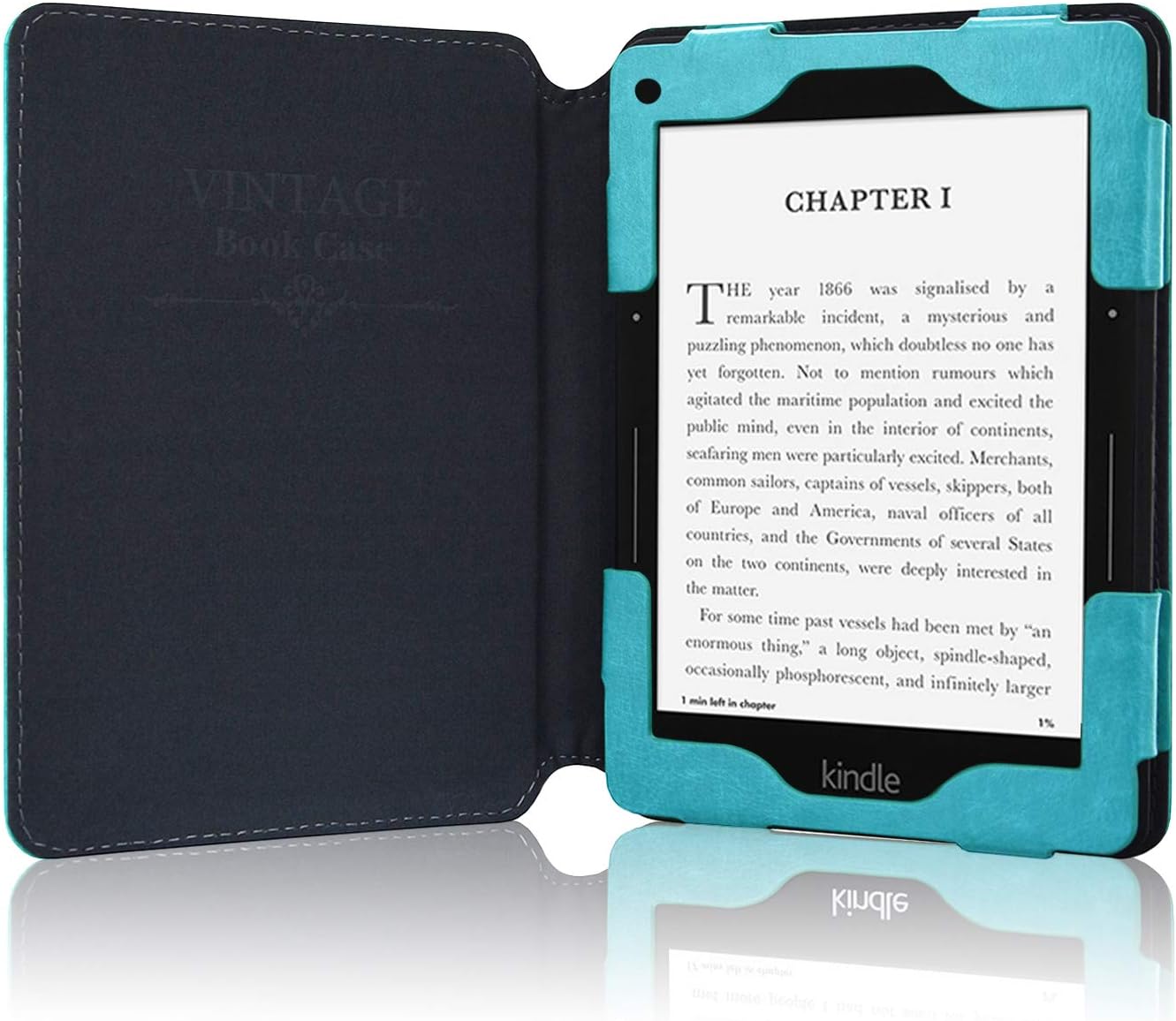 ACdream Case Fits Kindle Voyage 2014 Release, Folio Smart Cover Leather Case with Auto Wake Sleep Feature for Amazon Kindle Voyage, Sky Blue