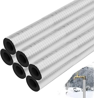 6 Pack Pipe Insulation Foam Tube, 3/4'' Self-Adhesive Pre Slit Foam Pipe Covers Polyethylene