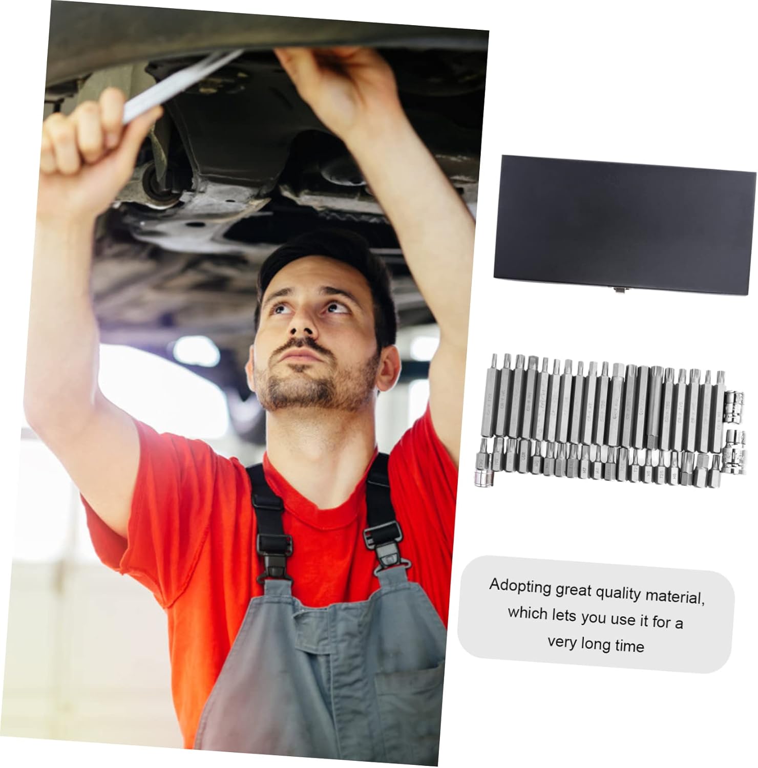 40Pcs Professional Star Bit Socket Set Including Spline and Bits for Auto Repair Ergonomic Design with Convenient Storage Box for Bikes Machinery and More