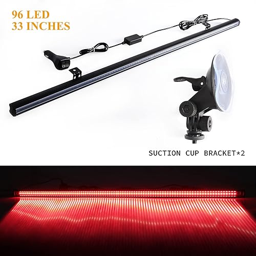 Miniatura 9 de VGETTING Barra de luz blanca de advertencia, 96 luces LED estroboscópicas de emergencia para parabrisas de camión, luces LED intermitentes de