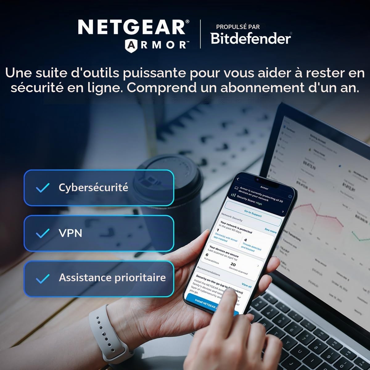 NETGEAR Orbi 970 Series Quad-Band WiFi 7 Mesh Network System (RBE972S), Router + 1 Satellite Extender, Security Features, Up to 27Gbps, Covers up to 6,600 sq. ft., 200 Devices, 10 Gig Internet Port