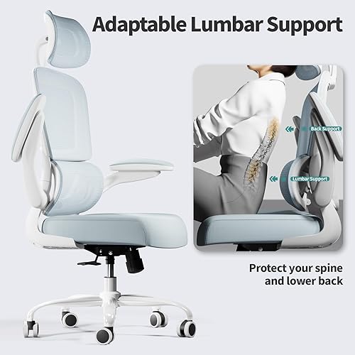 Miniatura 7 de TRALT Silla de oficina ergonómica, silla de escritorio ergonómica de 330 libras, sillas de escritorio de oficina de malla para el hogar con ruedas,