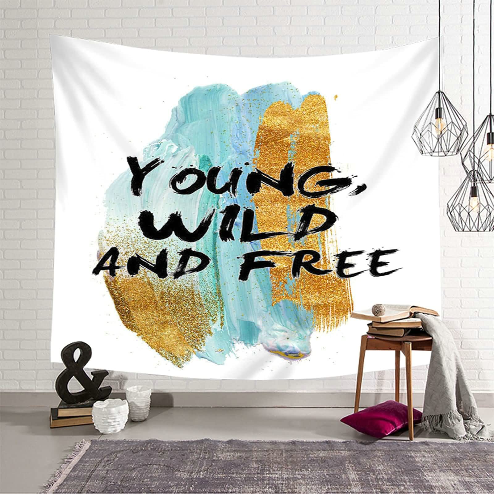 Tapiz de pared decorativo KnSam Jung Wild y libre, tela de poliéster de 150 x 130 cm
