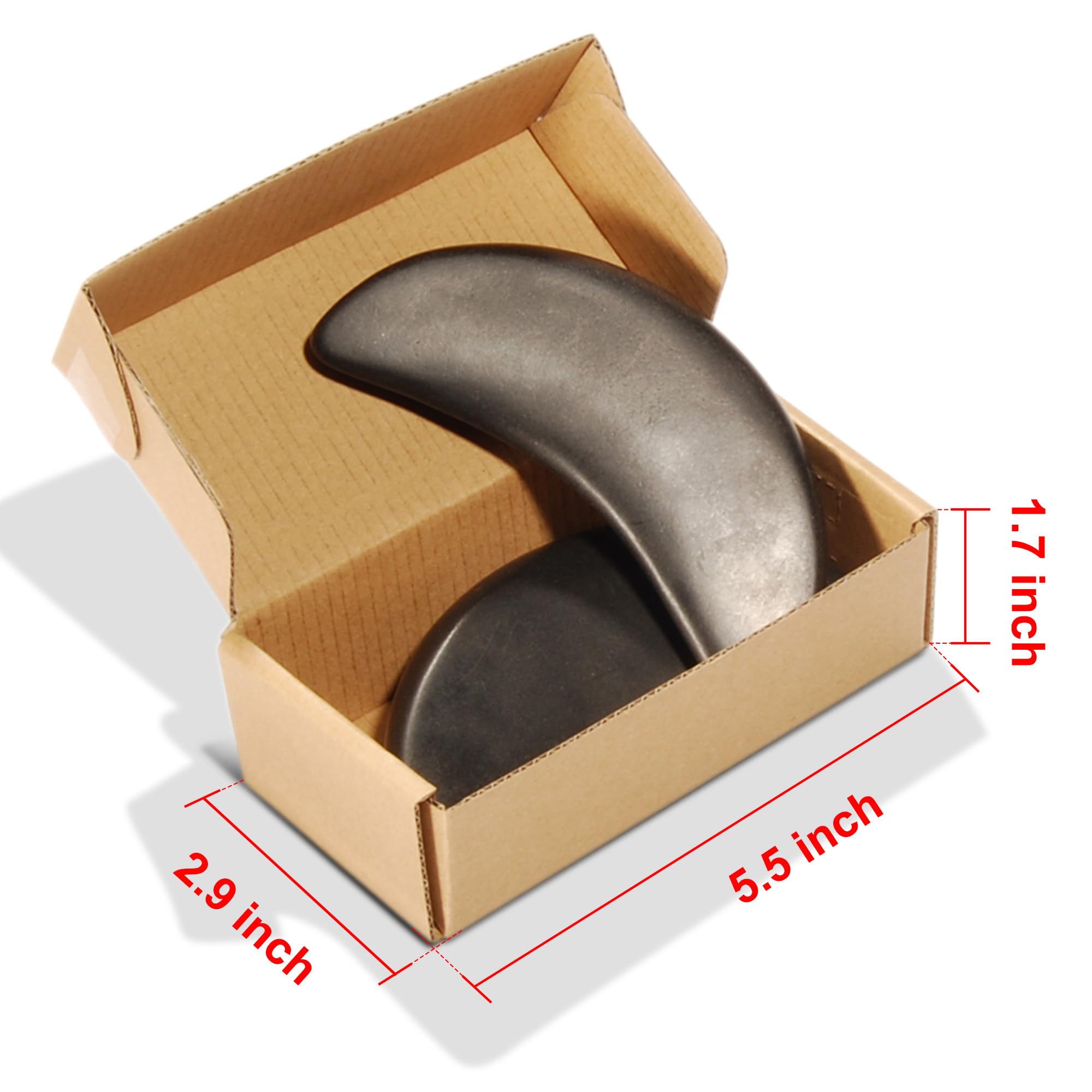 Master Massage 2-Piece Large Waning Moon Crescent Massage Stone Set - Arc Curved Deep Tissue Massager Hot Stones Pack – Gua-Sha Pressure Point Massage Tool