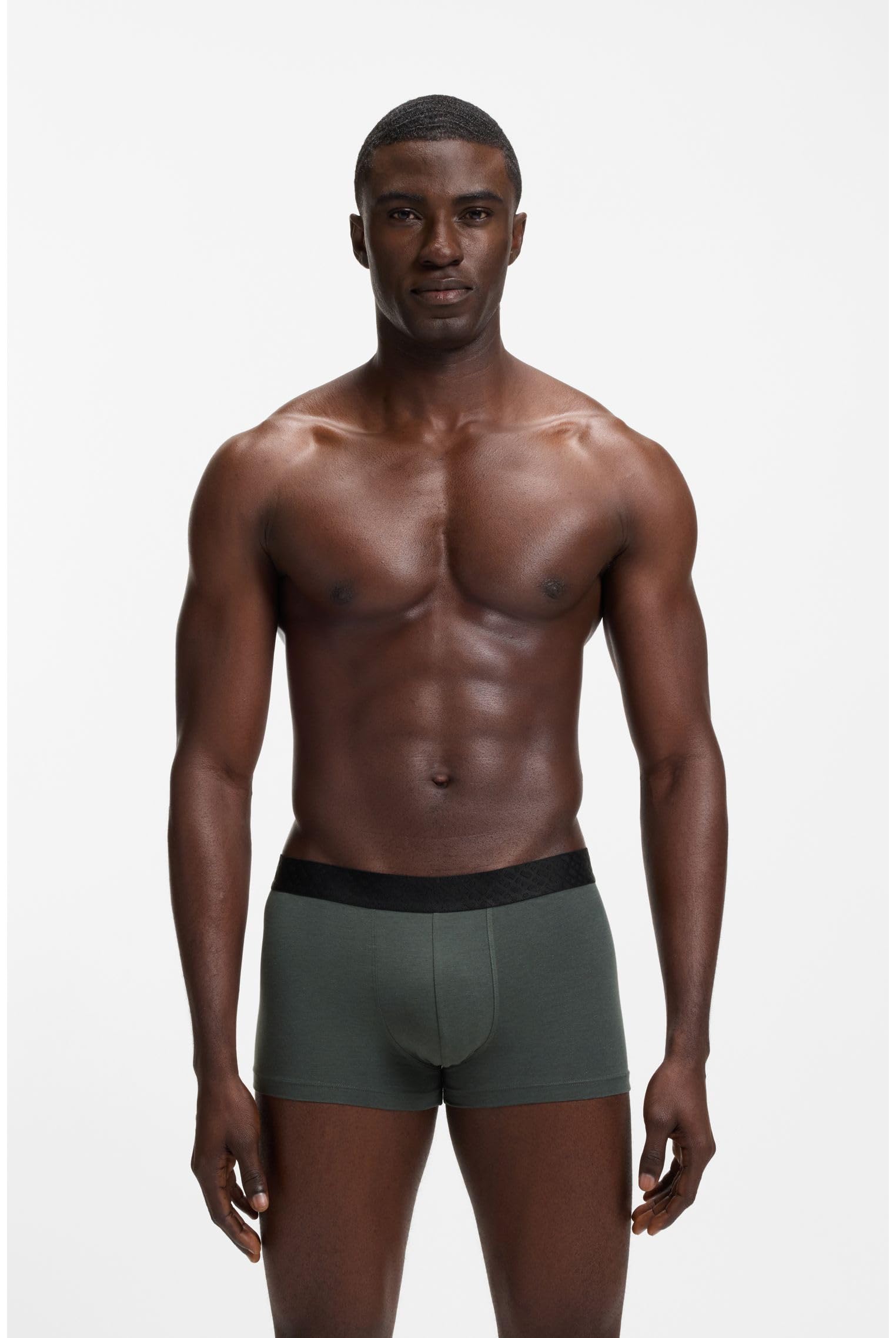 BOSS Herren Trunk 3P MetallicM G Eng anliegende Boxershorts aus Baumwoll-Mix im Dreierpack
