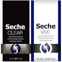 Seche Clear Vive Base Coat and Gel Top Coat Duo Pack Nail Strengthening Long-Lasting High Shine Top Coat