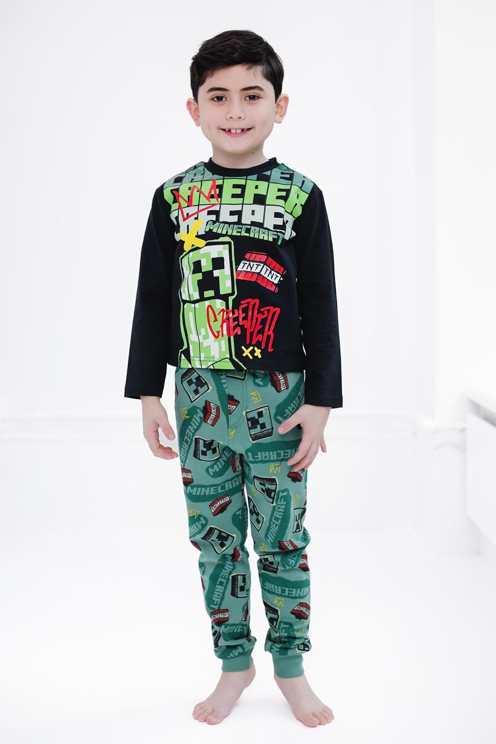 Minecraft T-Shirt and Fleece Jogger Pants Outfit Set Little Kid to Big Kid Sizes (4-18-20) - Image 2