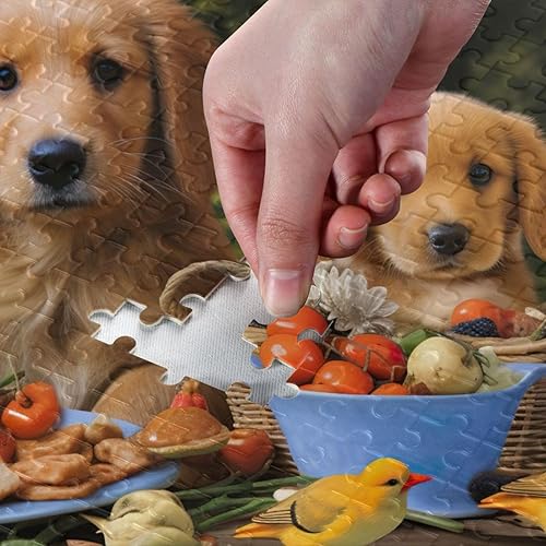 Miniatura 4 de Jigsaw Puzzle 500 Pieces for Adults Kawaii Dogs and Birds Picnic Wood Puzzles Educational Brain Toys 21215437