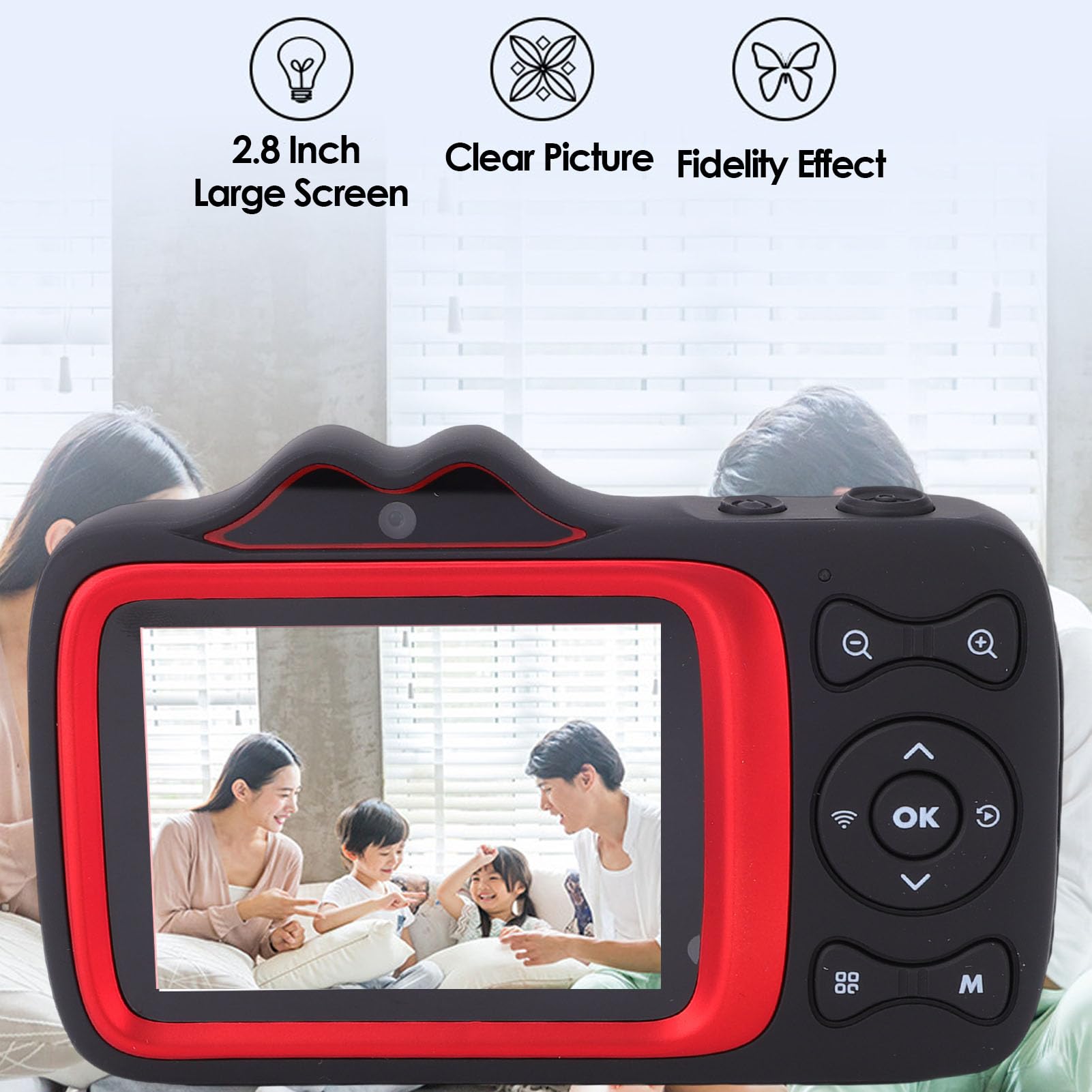 Jiawu Fotocamera 4K, Registrazione 4K da 64 MP con Zoom Digitale 18X per Vlogging, Fotocamera Portatile Compatta con Schermo da 2,8 Pollici, Luce di Riempimento Incorporata per Bambini, Ragazzi,