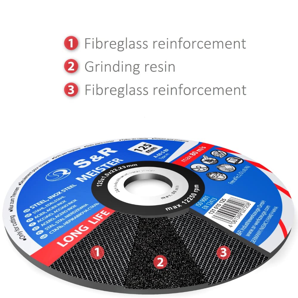 S&R 25 Dischi da taglio Ferro Metallo e Acciaio per Smerigliatrice Angolare (230x2 mm). Prodotti in Europa.