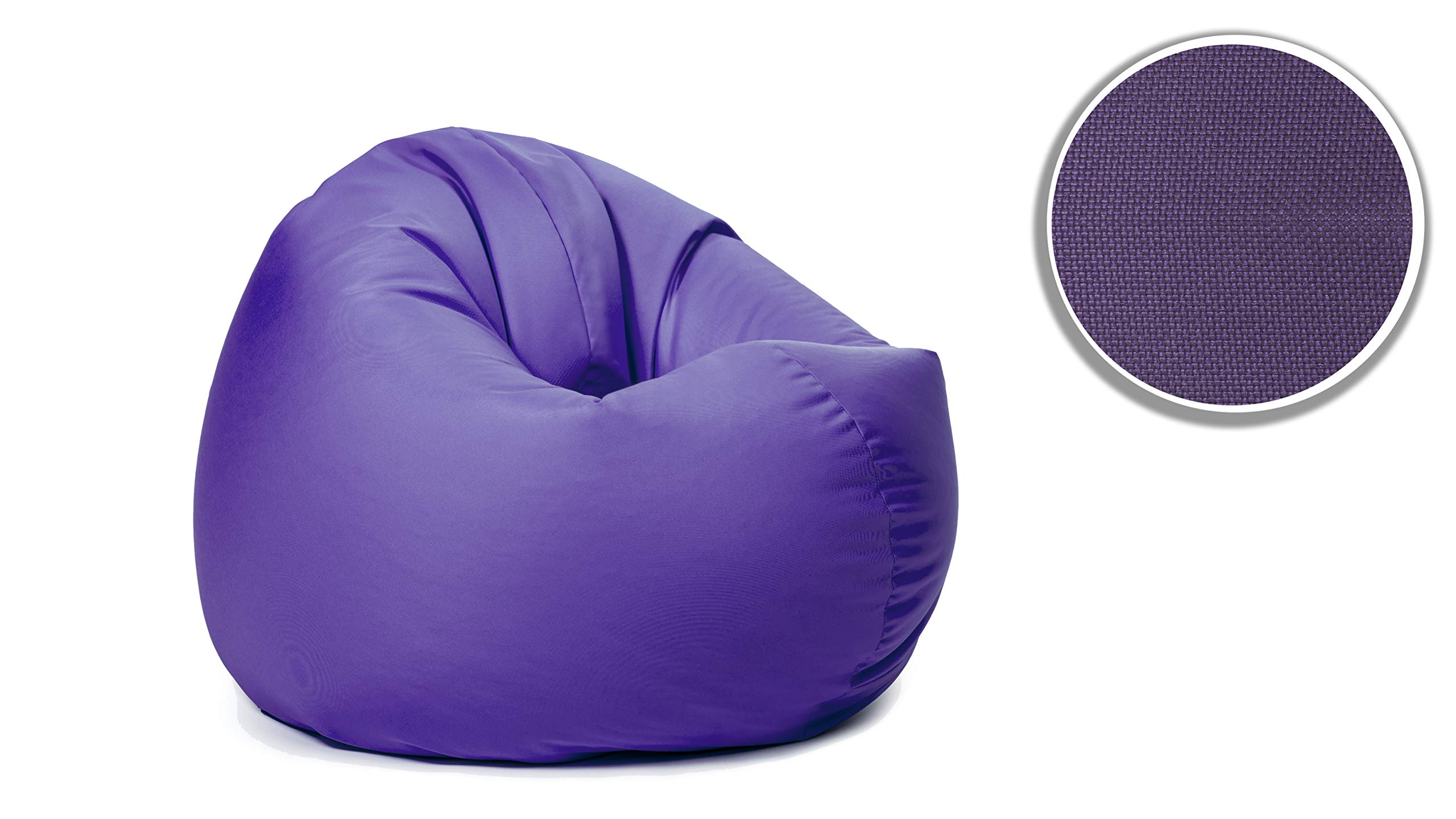 sunnypillow Worek do siedzenia XXL z wypełnieniem styropianowym, średnica 125 cm, funkcja 2 w 1, do siedzenia i leżenia, na zewnątrz i wewnątrz, dla dzieci i dorosłych, wiele kolorów i rozmiarów do wyboru, fioletowy
