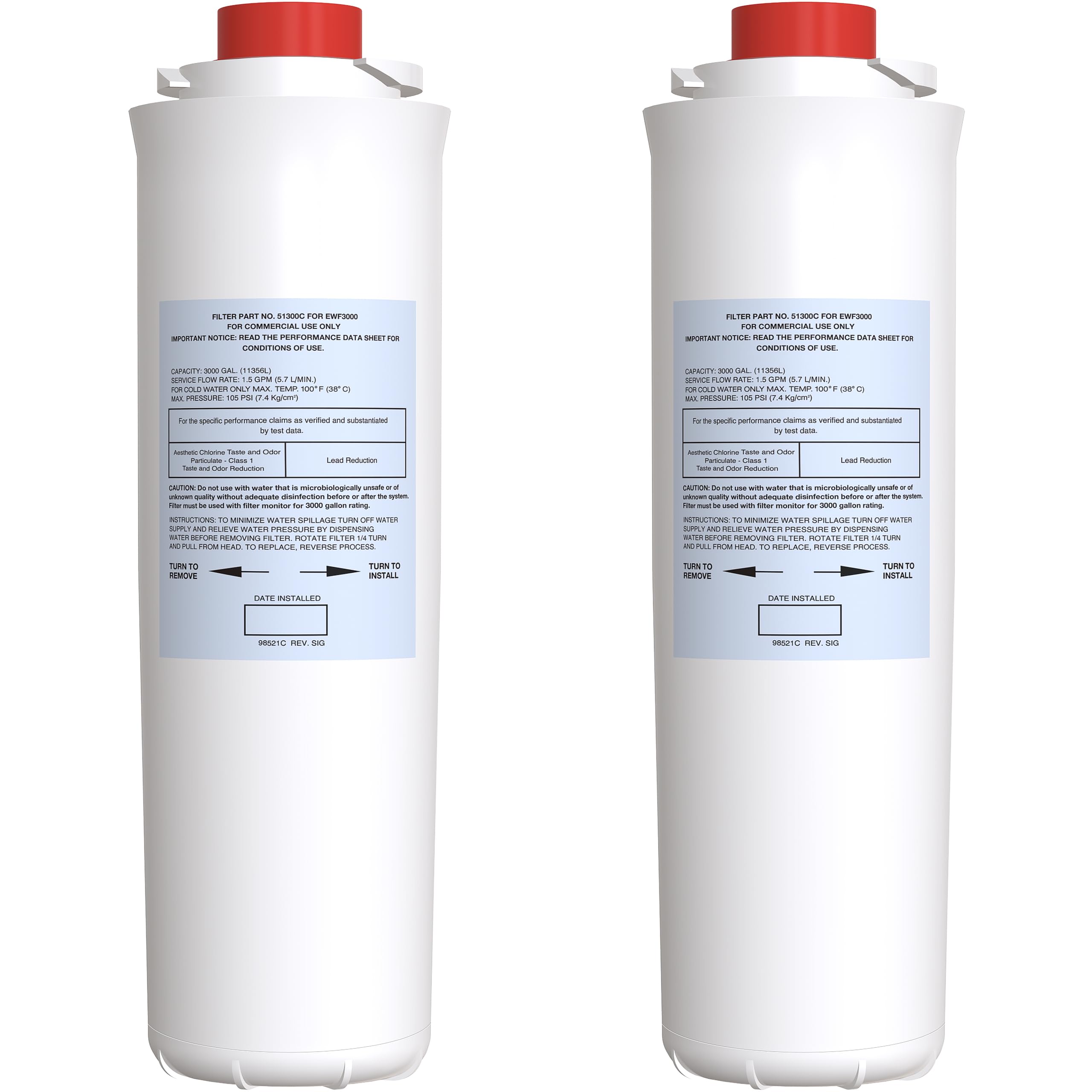 KrohneTec 51300C Replacement Filter for EWF3000 Systems (No Chip - 2 Pack)