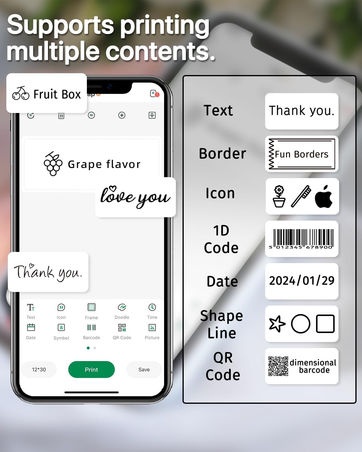 iEager Label Maker Tape, D30 Label Tape Thermal Sticker for Mini Label Machine, Compatible with D30 Label Printer, White, 15mm x 30mm, Set of 3 - Image 6