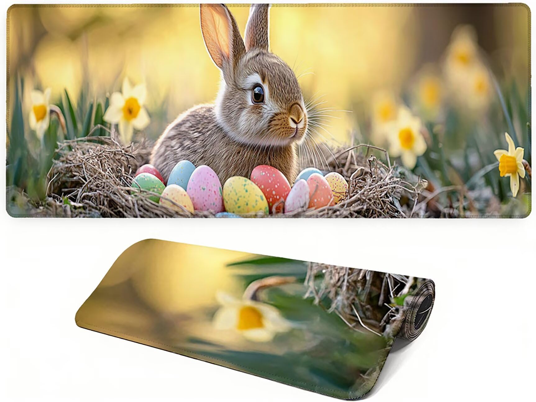 Podkładka pod mysz Lejnlnng XXL - 120x60cm - duży kwiat podkładka pod mysz dla graczy, zwierzęta XL antypoślizgowa gumowa mata na biurko, wodoodporna podkładka pod mysz o wysokiej precyzji i prędkości