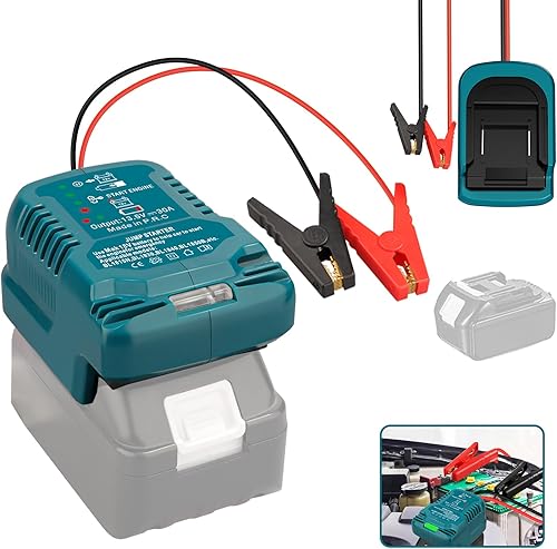 Adaptador de arranque para Makita 18V Li-ion alimentado con abrazaderas de cable de puente Cargador de batería portátil de coche Arrancador de salto