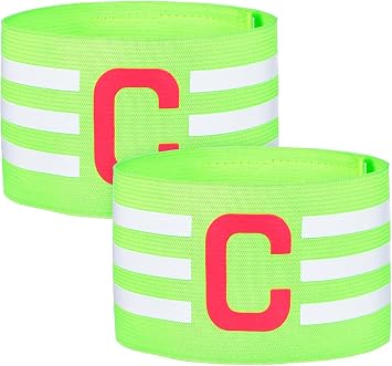 Musaner 2 Pack Captain C Arm Band, Football Elastic Captain Armband, Soccer Captain Armbands,Adjustable Captains Bands