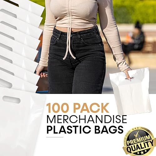 Miniatura 4 de Bolsas de mercancía, asas troqueladas, resistentes, duraderas y resistentes a desgarros, perfectas para tiendas minoristas, boutiques o cualquier