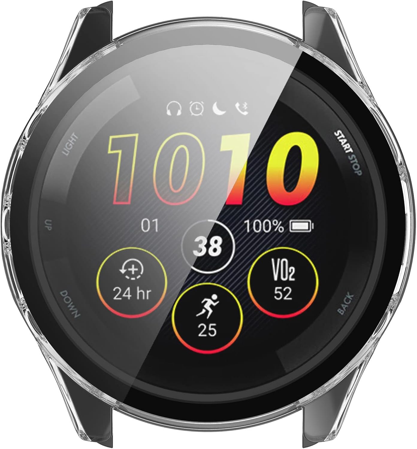 Compatible with Garmin Forerunner 265S Case Cover, Scratch-Resistant PC Protective Case with HD Tempered Glass Screen Protector for Garmin Forerunner 265S (not 265) (Clear)