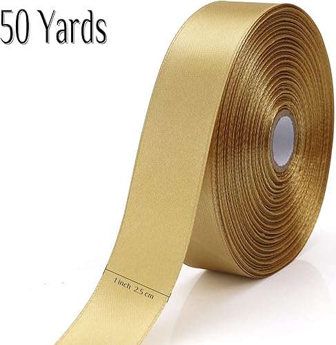 Miniatura 172 de Cinta de oro rosa de 1-1/2 pulgadas, para envolver regalos, 50 yardas, corona de fiesta de boda, costura, accesorios para el cabello, decoración