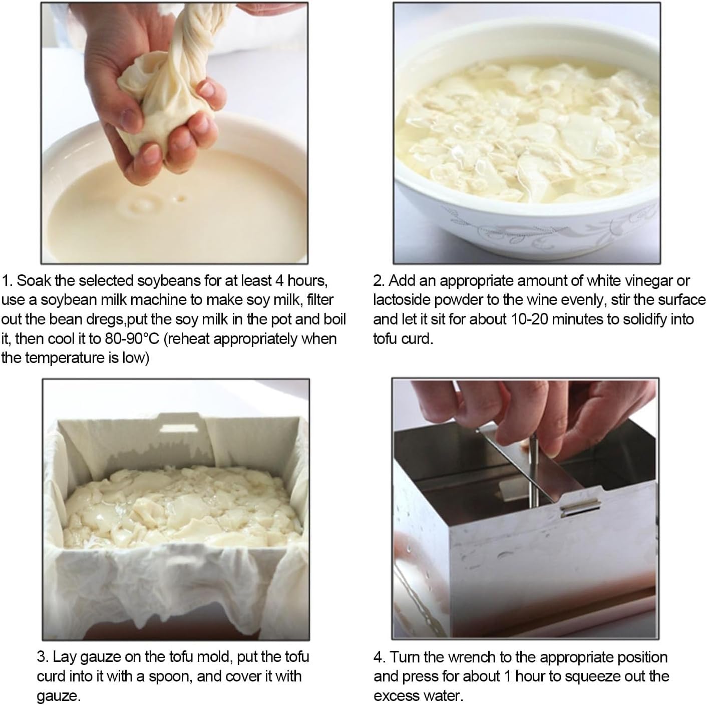 Tofupresse aus Edelstahl mit Ablaufloch, leicht zu reinigendes Werkzeug für festen gleichmäßigen Tofu, veganes Küchenutensil