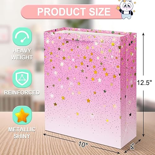 Miniatura 3 de Vowcarol Paquete de 12 bolsas de regalo de cumpleaños surtidas para niños, bolsas de regalo de fiesta para niños, bolsas brillantes para cumpleaños,