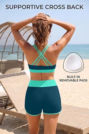 Daci Women 3 Piece Tankini Swimsuits - Tummy Control Tank Top with Bra Modest Bathing Suit with Pockets Boyshorts Bottom 2026