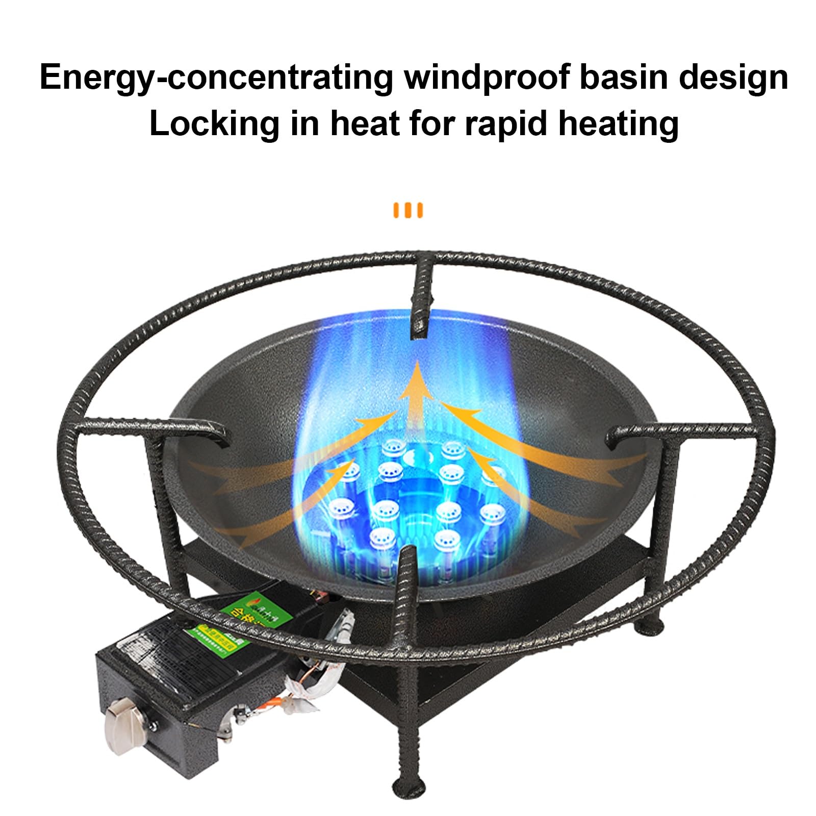 Gaskocher, Tragbarer Niederdruck-Propangaskocher, Gaskocher Camping mit Elektronischer Zündung, Ideal Zum Kochen Im Freien, Wok-Gerichten und Als Tischbrenner(40cm)