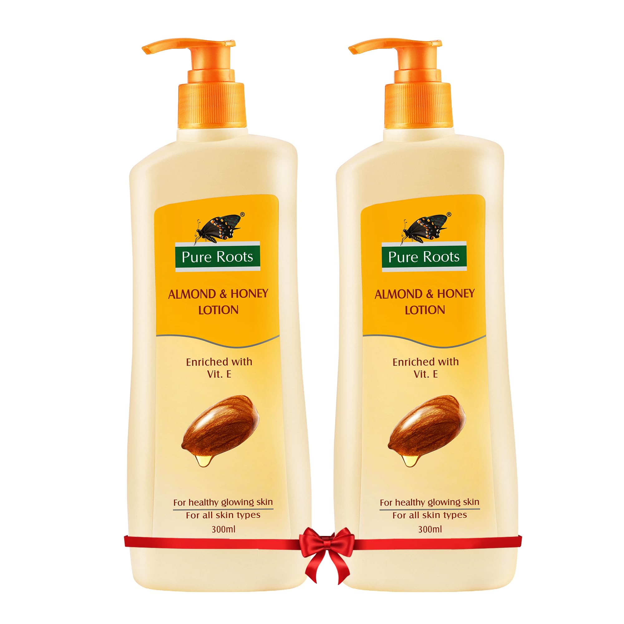 Almond & Honey Body Lotion, 300ml (Pack of 2) | All Skin Types | Instant Hydration In Summer | Fast Absorbing and Non-sticky | For Men & Women