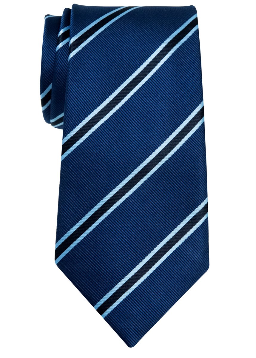 Retreez Men's Navy Blue British Bar Striped Woven Microfiber 3.15" Tie