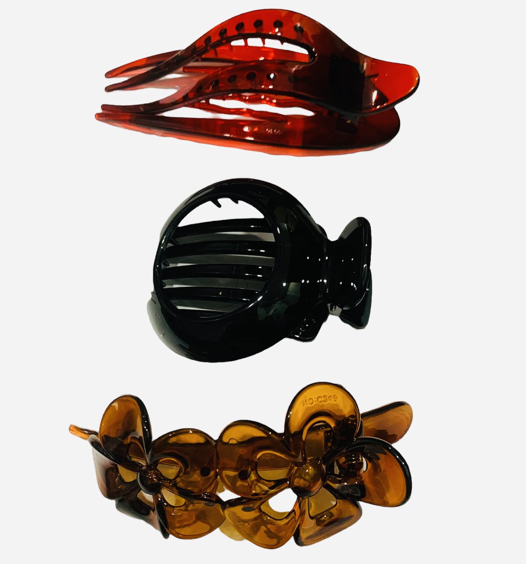 Glamifirsto 3 PIECE Hair Accessories Korean Clutchers For Hair Claw Clips Butterfly Clips Fancy Hair Clips For Women Cute Clips Hair Clip Set Stylish Hair Clips Bun Clip Assorted Colour-image-0
