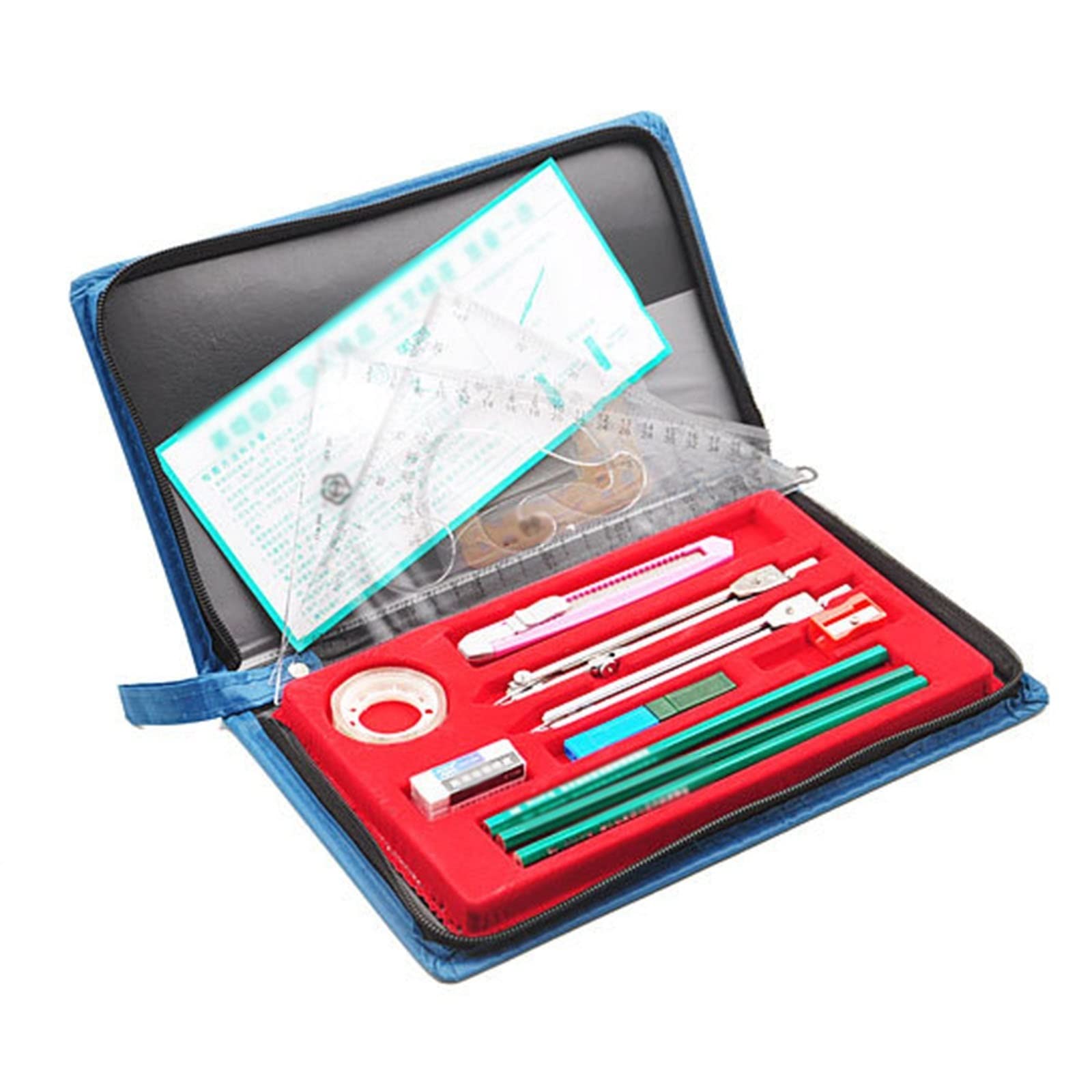 Kreislehren-Set, 15-Teiliges Winkelmesser- Und Zirkel-Set, Zirkel Für Geometrie-Zeichenwerkzeuge, Geometrie-Werkzeug-Kit, Geometrie-Präzisionswerkzeug Für Schüler, Kreislehren-Set