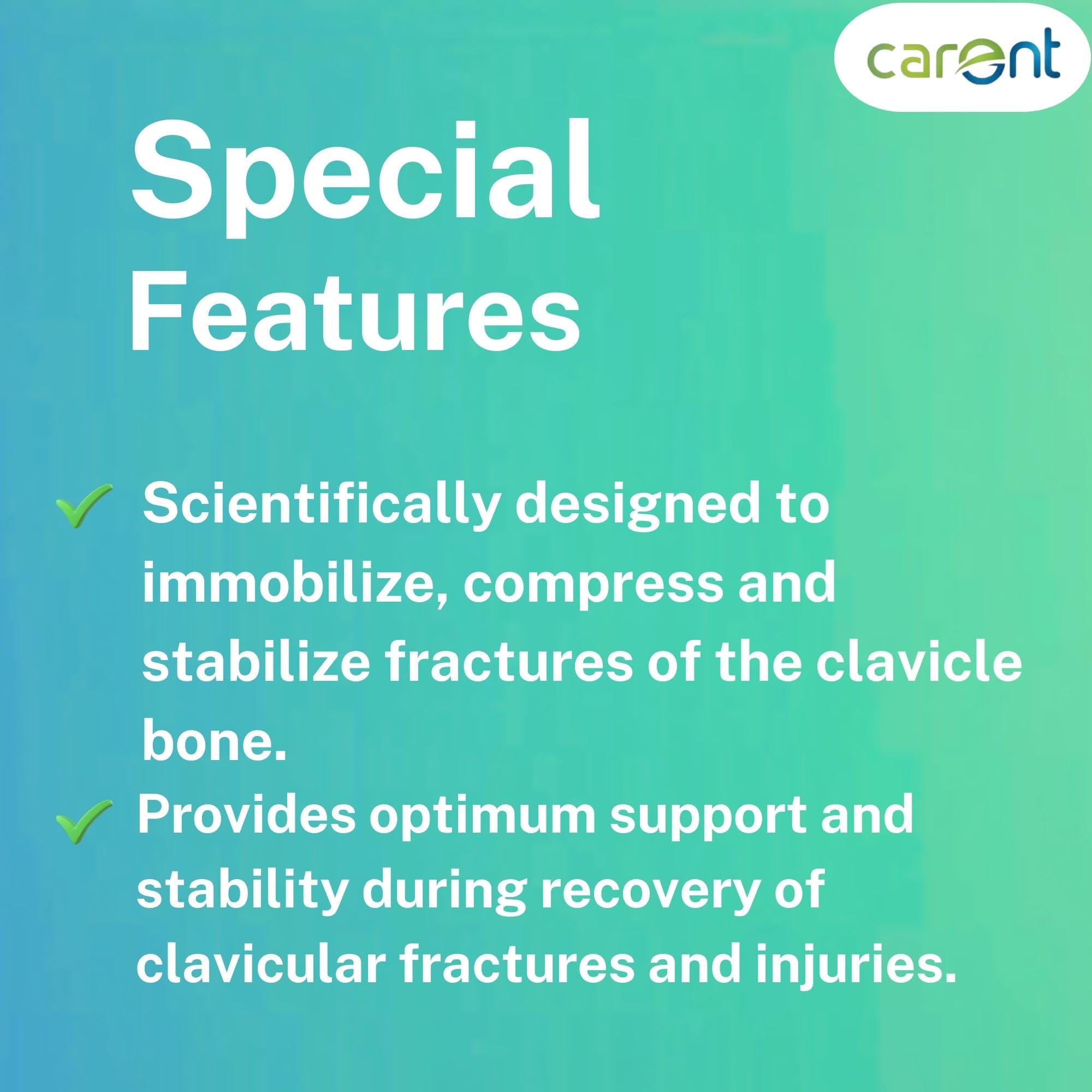 Carent Adjustable Clavicle Brace Velcro β Shoulder Posture Corrector for Clavicle Fracture Back Support and Shoulder Alignment (S) 3