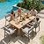 Rynthos 5 Piece Outdoor Dining Set, Aluminum Patio Table and Chairs with Cushions, All Weather Outdoor Furniture Sets for Porch, Deck, Backyard, Garden, Grey