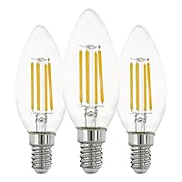 Eglo set di 3 lampade LED a filamento E14, lampadina Edison trasparente