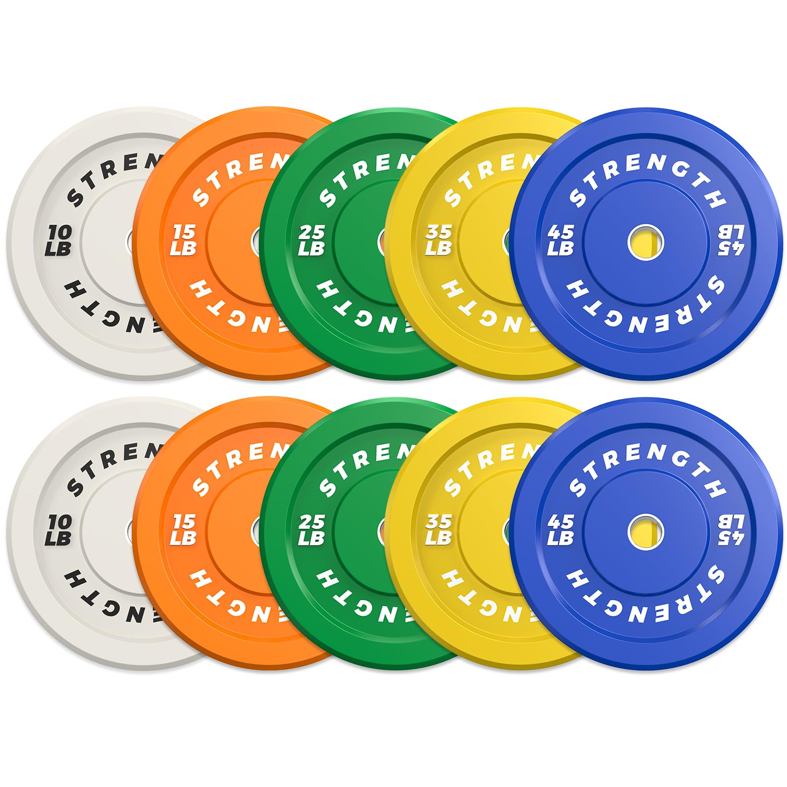 2-Inch Bumper Plates,High Bounce Olympic Weight Plates Set,Tough and Solid Barbell Weight Plates for Home Gym,Rubber Strength Training Weights Plates for Weight Lifting (290LBS SET, Color)