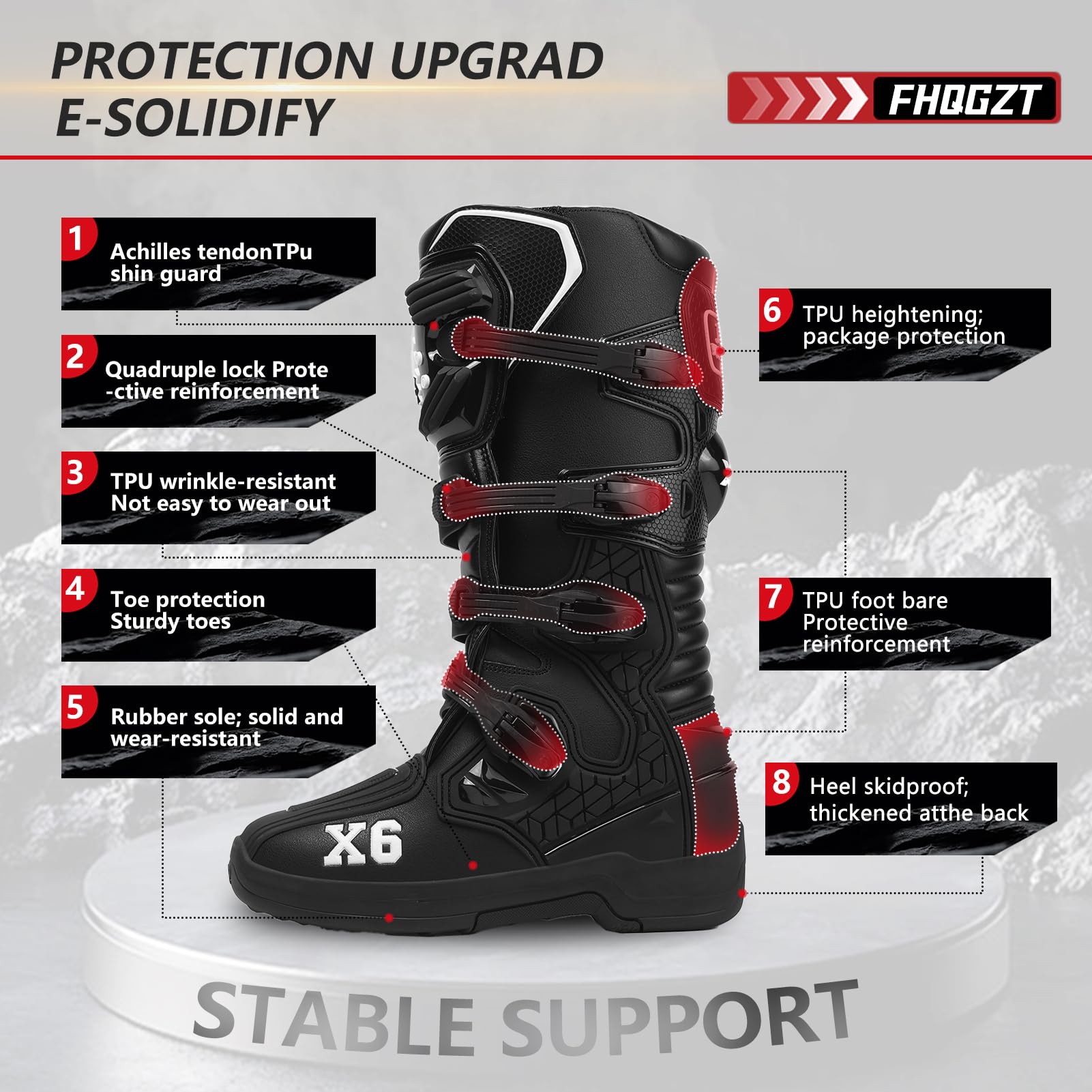 Moto Zapatos de Zapatos de Motocicleta para Hombre Zapatillas de Moto Botas de Cuero Suela de Goma Botas de Moto de Cuero Protector Homologadas Todas Las Estaciones Respirable