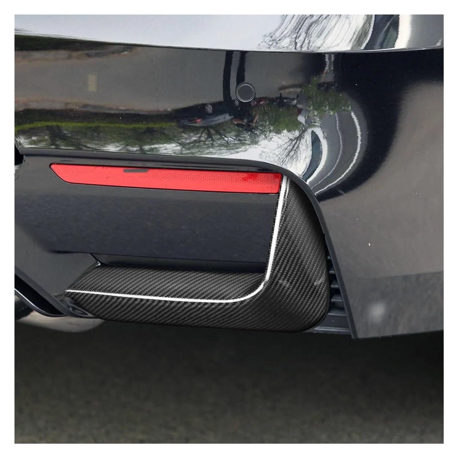 Compatible con BMW F80 M3 F82 F83 M4 2015-2020 Cubiertas de Vlance de Esquina de Parachoques Trasero de Fibra de Carbono Real(Front)
