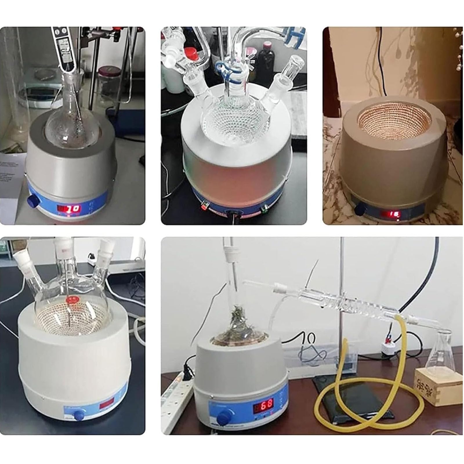 Manto eléctrico de calefacción de laboratorio de 1000 ml, agitador magnético con pantalla digital, velocidad ajustable de 100-2400 W, 100-2400 R/min, temperatura máxima de 300 °C, para uso en
