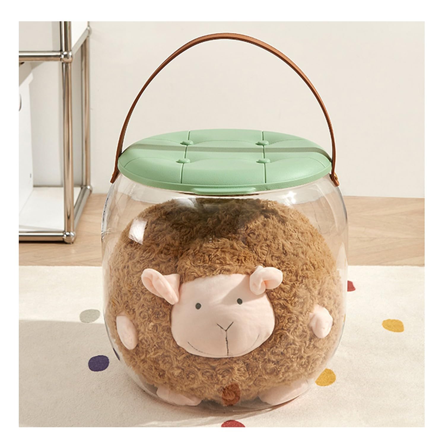 Toy Storage, Stool with storage ottoman stoolMultifunctional transparent stool(A)