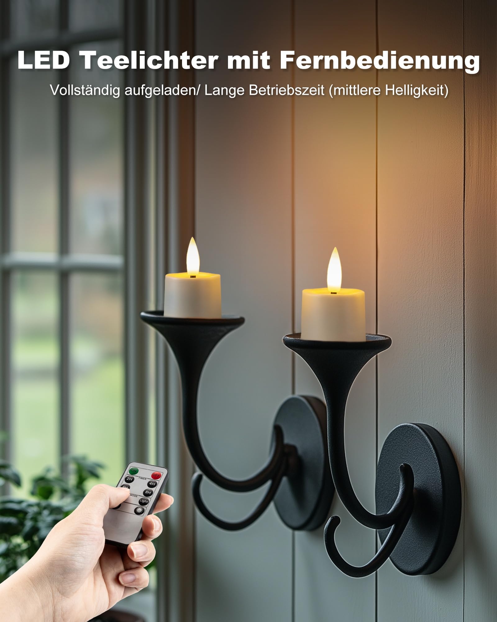 Homemory 12 velas de té recargables con mando a distancia, temporizador LED para Navidad, Halloween, festivales, decoración del hogar