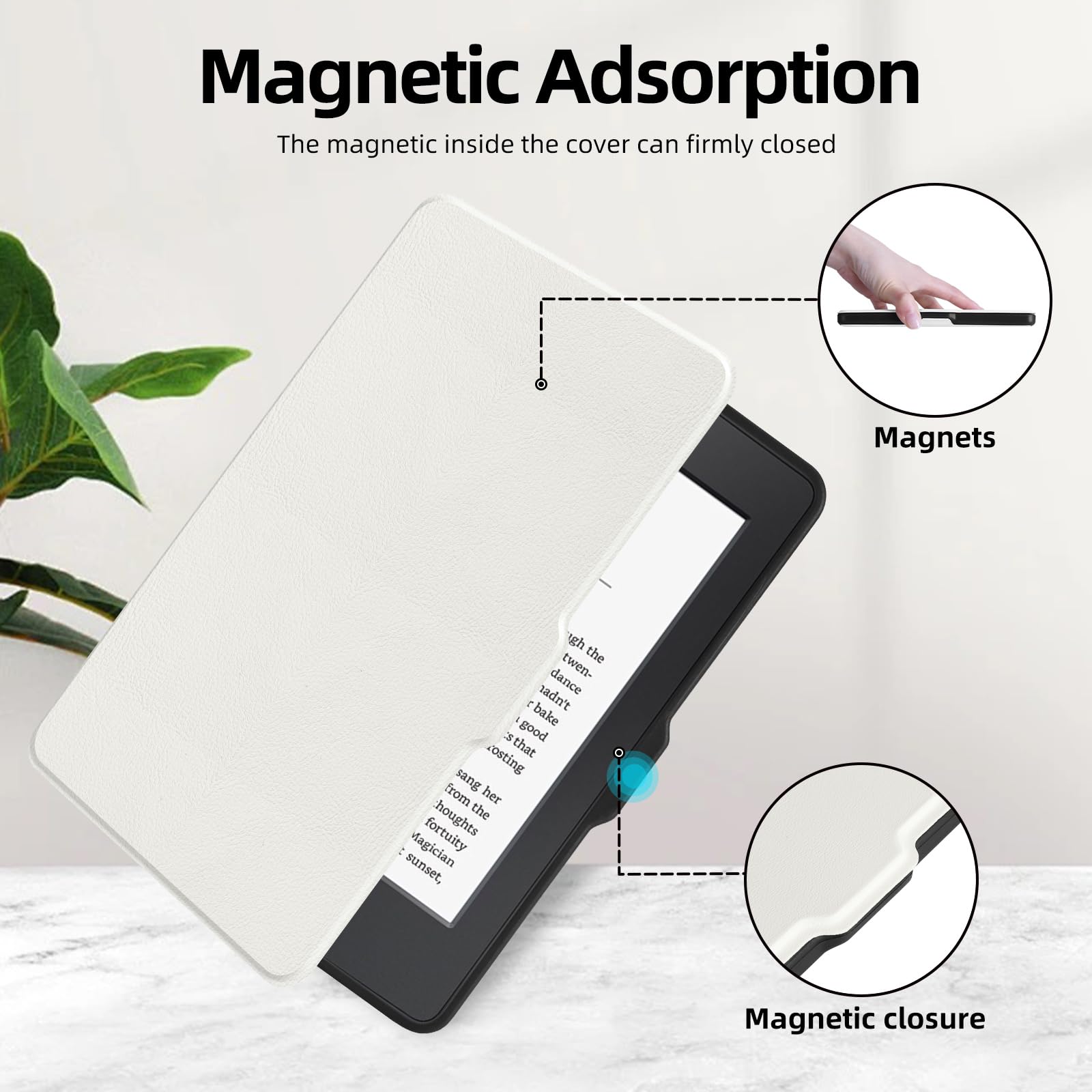 MOROCK Custodia per Kindle Paperwhite da 6 pollici di 5a/6a/7a generazione 2012-2017 (modello n. EY21 e DP75SDI), custodia leggera in pelle PU di alta qualità con cinturino da polso, accensione e