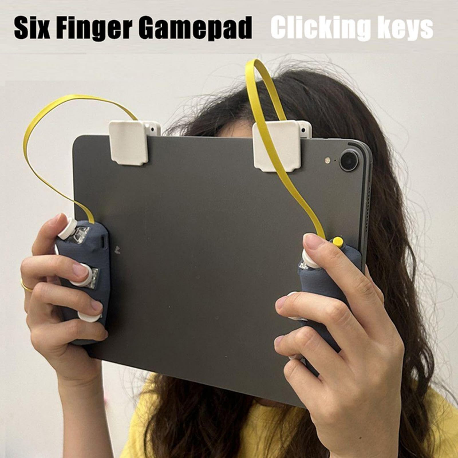 Fahoujs Manette de jeu de bouton de contrôleur de jeu Mobile pour la poignée de jeu de main de bouton de tir sensible de tablette pour la manette de jeu de tablette