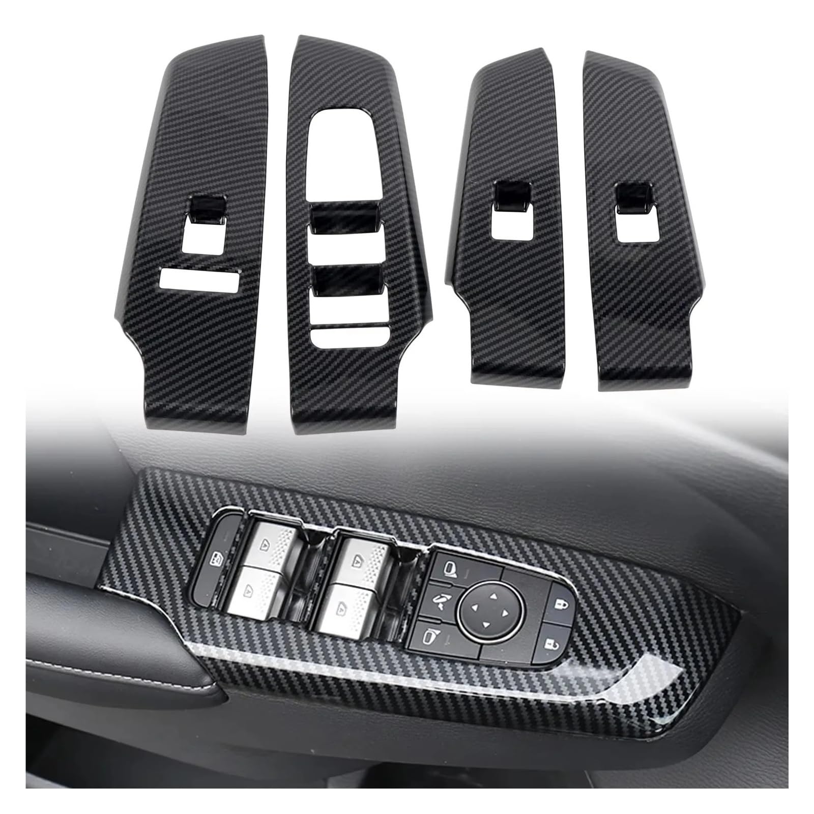 Ajhjet N Interior Upgrade Center Console Decoratio Inner Door Handle Bowl Cover Trim Accessories Abs Carbo Fiber For Mitsubishi For Outlander 2022-2024