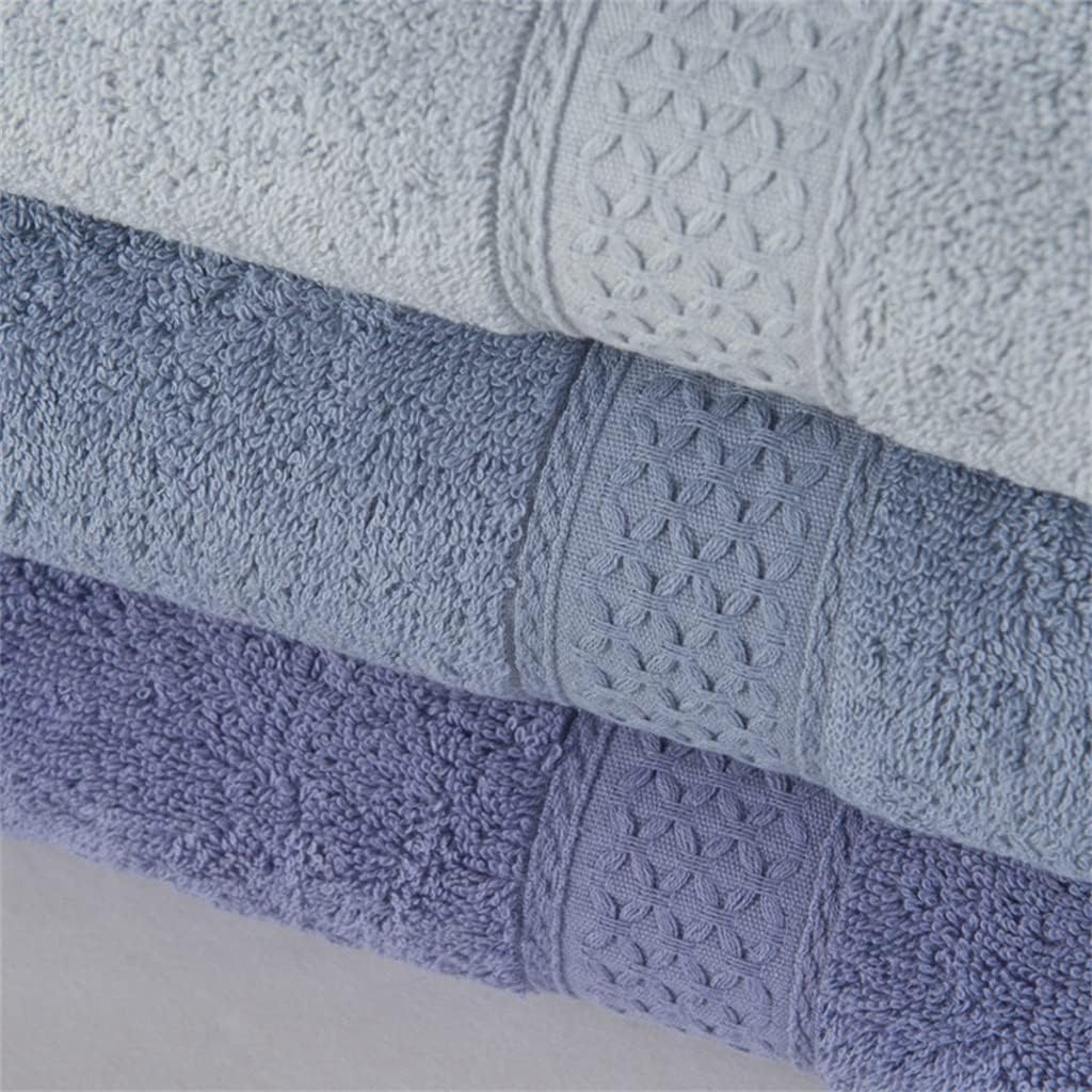 3PCS Towel Set Solid Color Cotton Large Thick Bath Towel Bathroom Hand Face Shower Towels Home for(D)