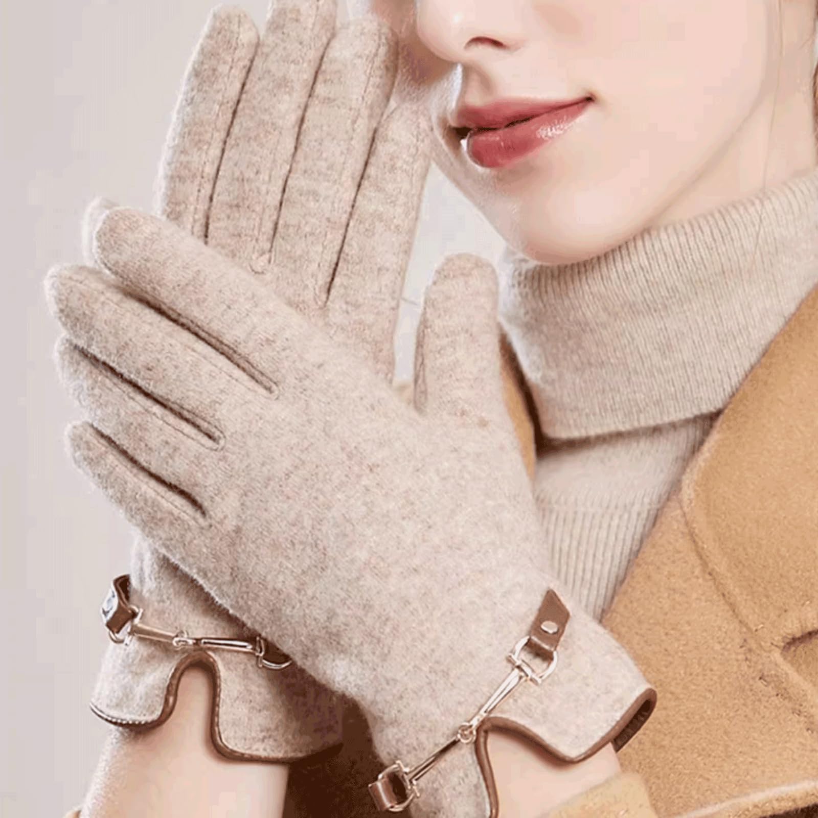 Cálido Manoplas de Lana con Pantalla táctil, Guantes Unisex, Guantes Suaves, Guantes de Punto de Talla única para Conducir, Senderismo, Bicicleta, Ciclismo, Correr cómodo
