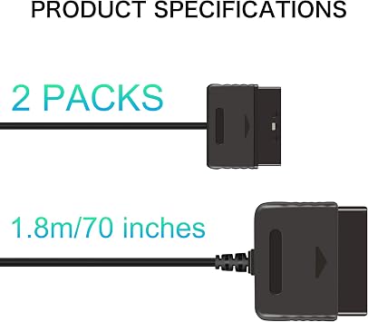 Xahpower 2Pack 6Ft Controller Extension Cable for PS2, 1.8m Controller Extension for Sony PlayStation 2 PS2 Game Console