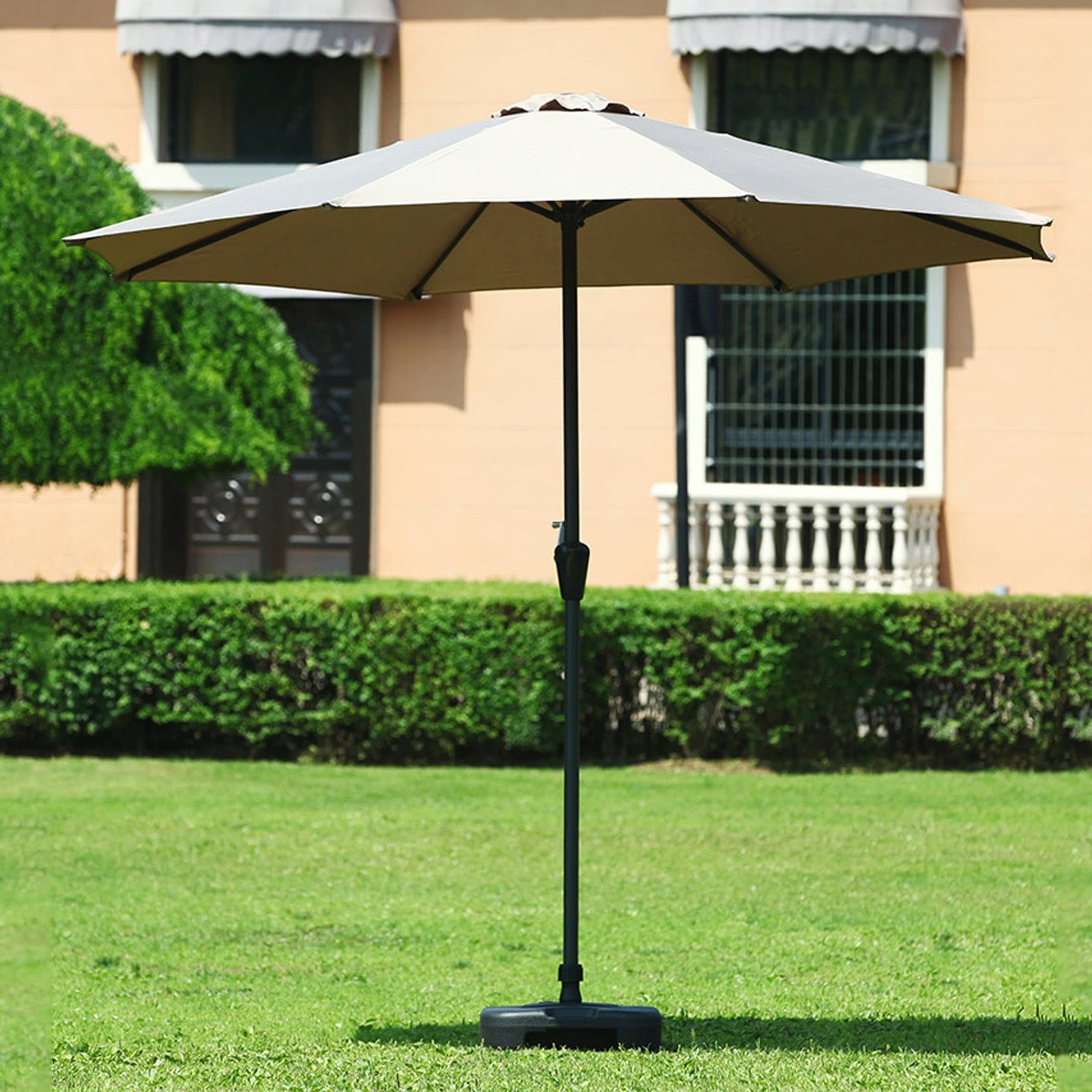 XJBTBA Gartenschirm, Sonnenschirm, Außensonnenschirm, 9 Fuß, 10 Fuß, Terrassenschirm, Marktgarten-Sonnenschirm mit Kurbelgriff, wasserdichtes Sonnenschutzdach, 8 Rippen, Außenschirm für Strand, Pool,